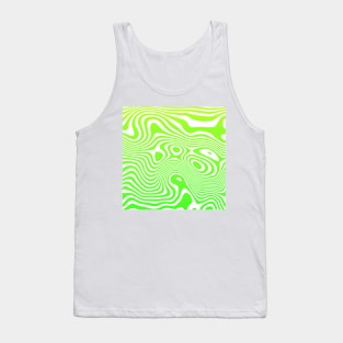 Lime green Abstract Strips Art Tank Top